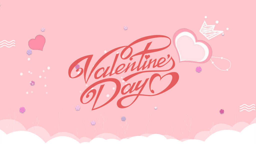 Pink Valentine’s Day Love & Hearts Presentation Template
