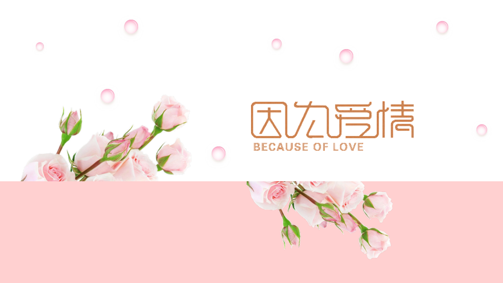 Because of Love Pink Rose Romantic Presentation Template