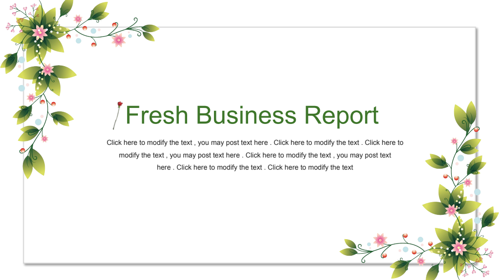 Fresh Botanical Business Report PowerPoint Template
